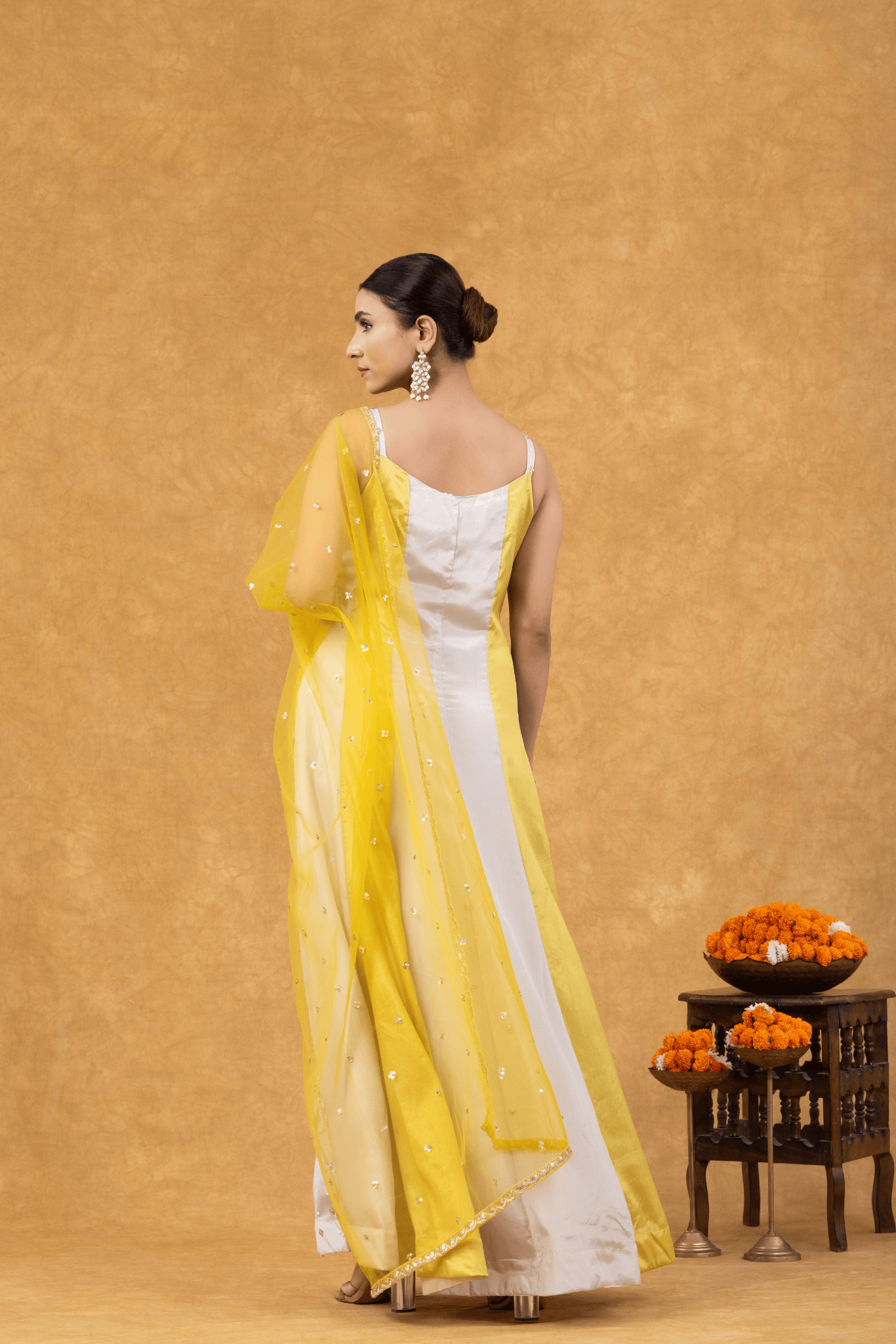 Yellow & White Sunshine Elegance Anarkali