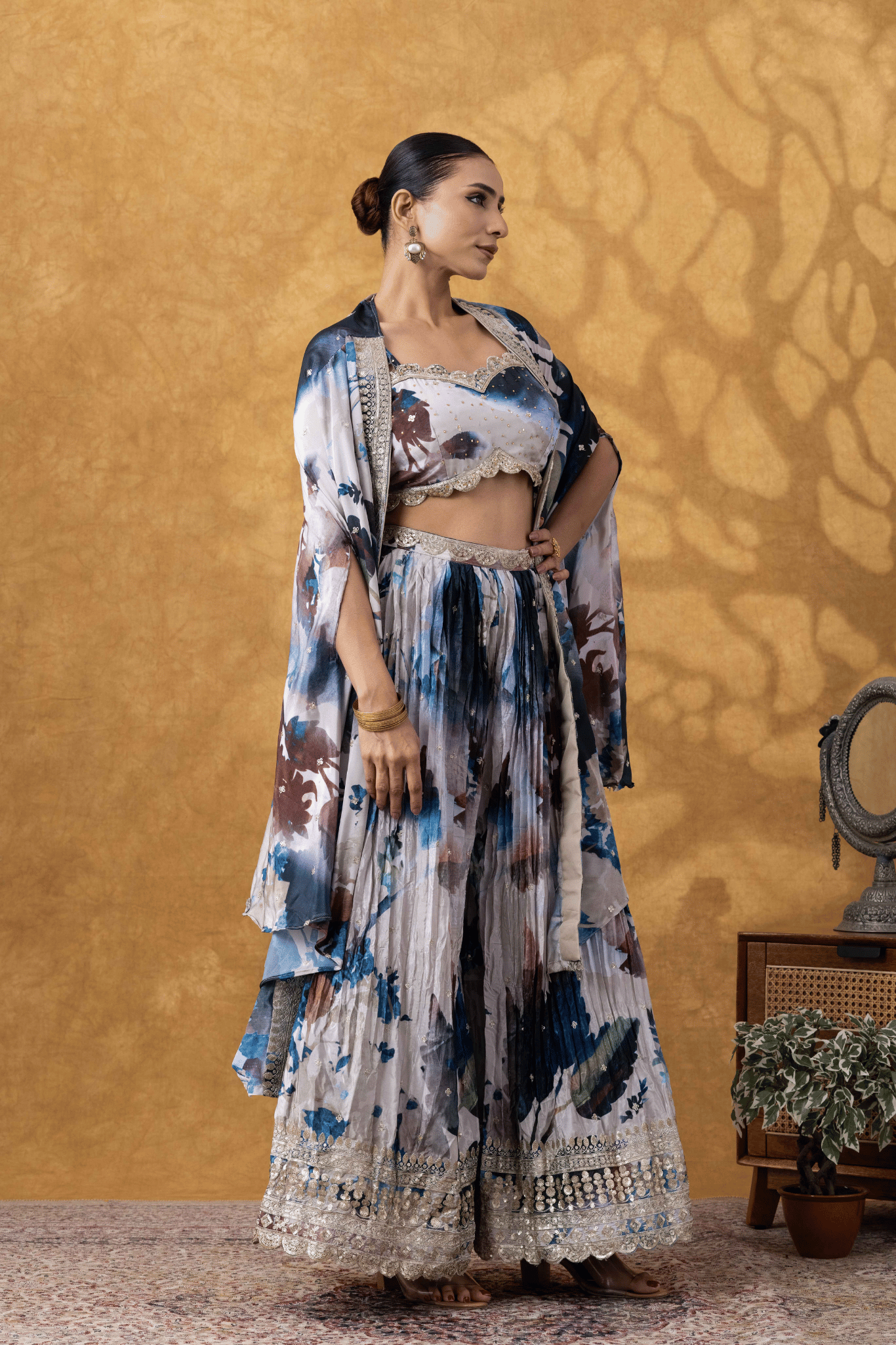 Watercolor Print Sharara Set