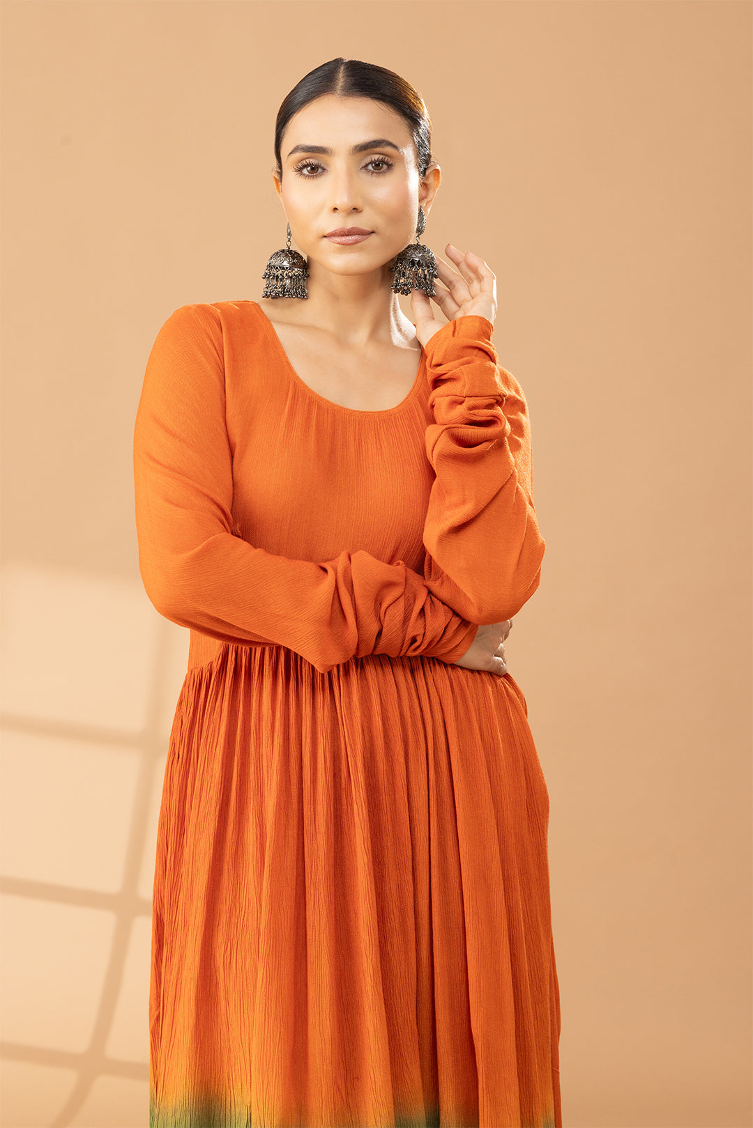 Rust Green Ombre Kurta Set