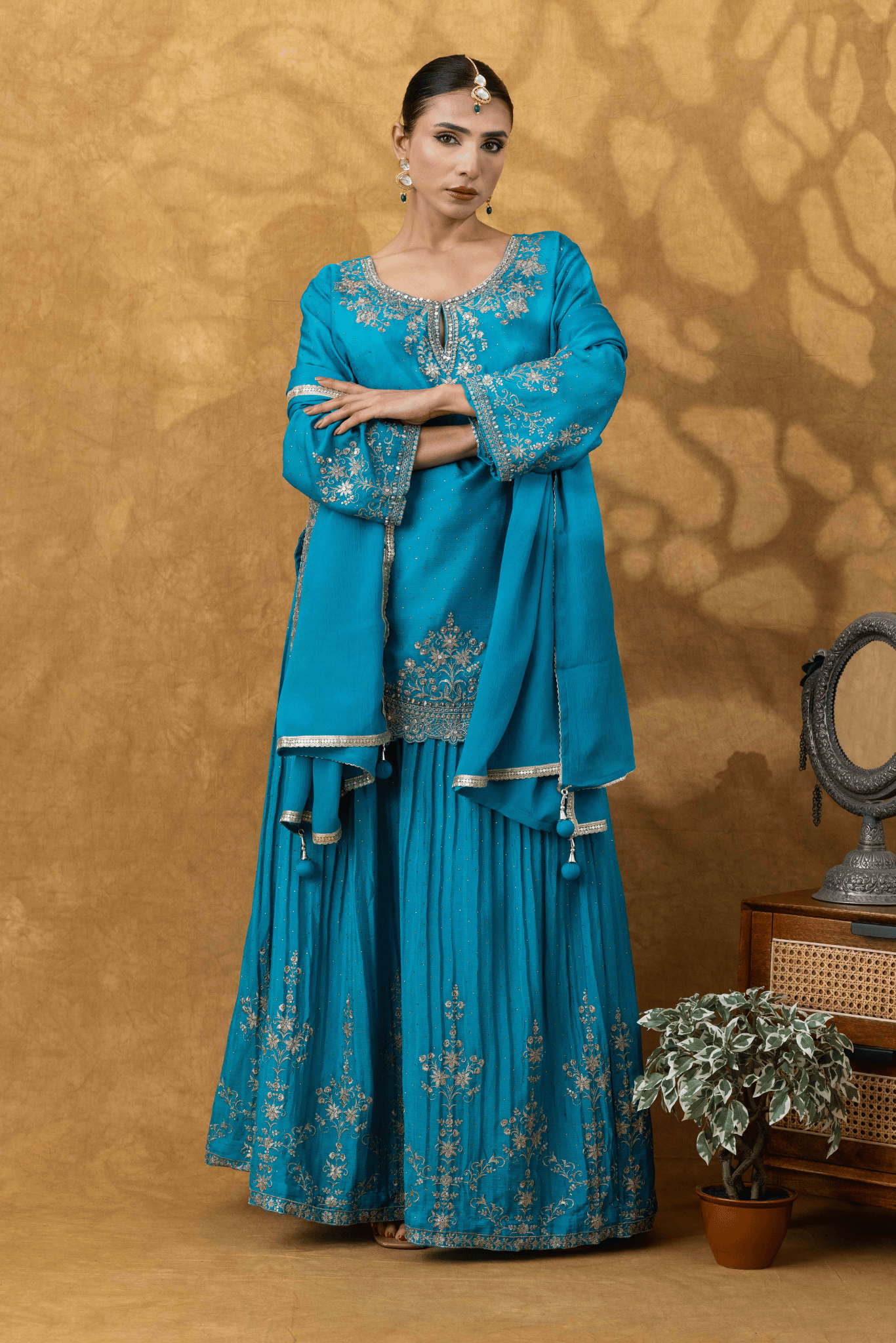 Firozi Glow Skirt Ensemble