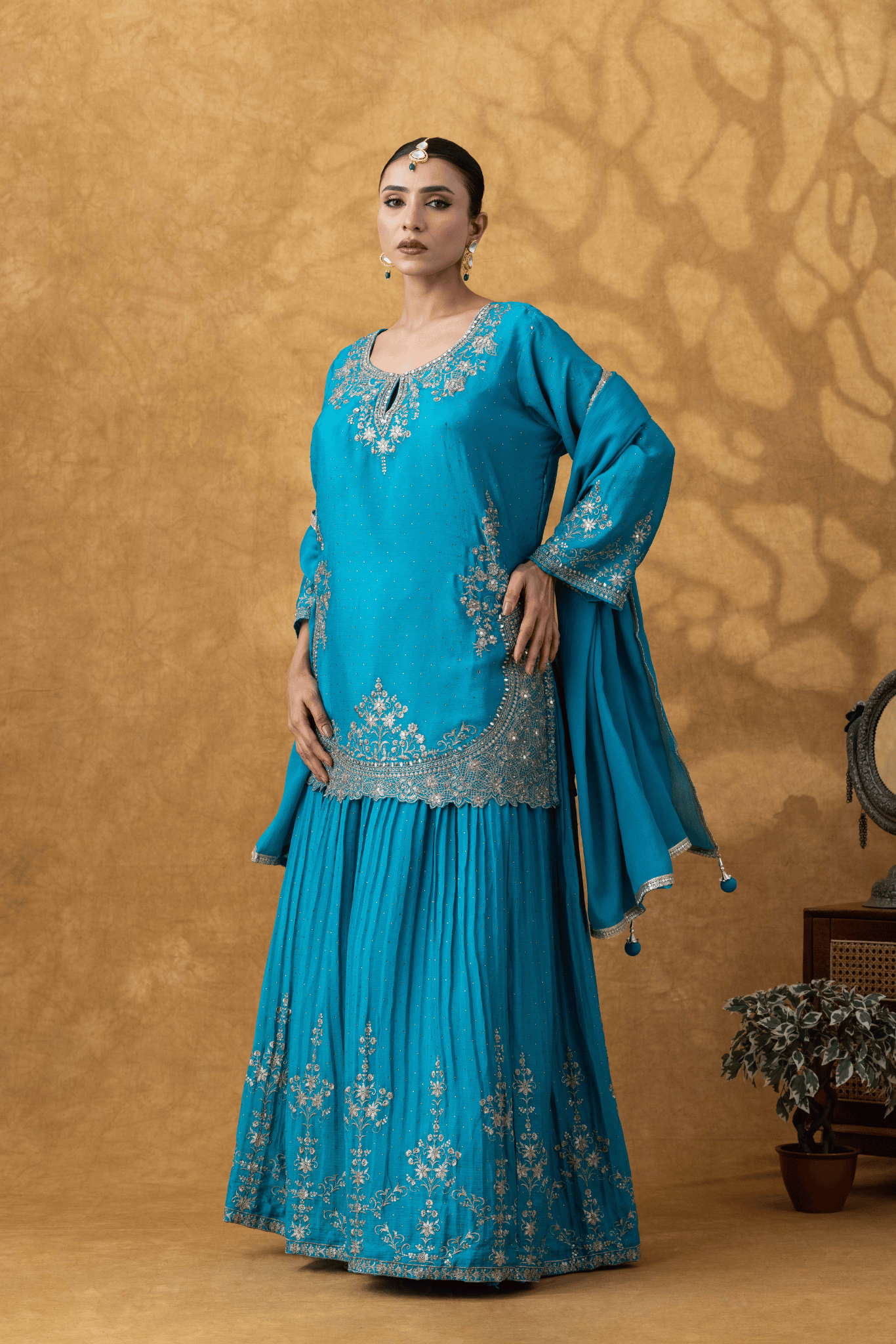 Firozi Glow Skirt Ensemble