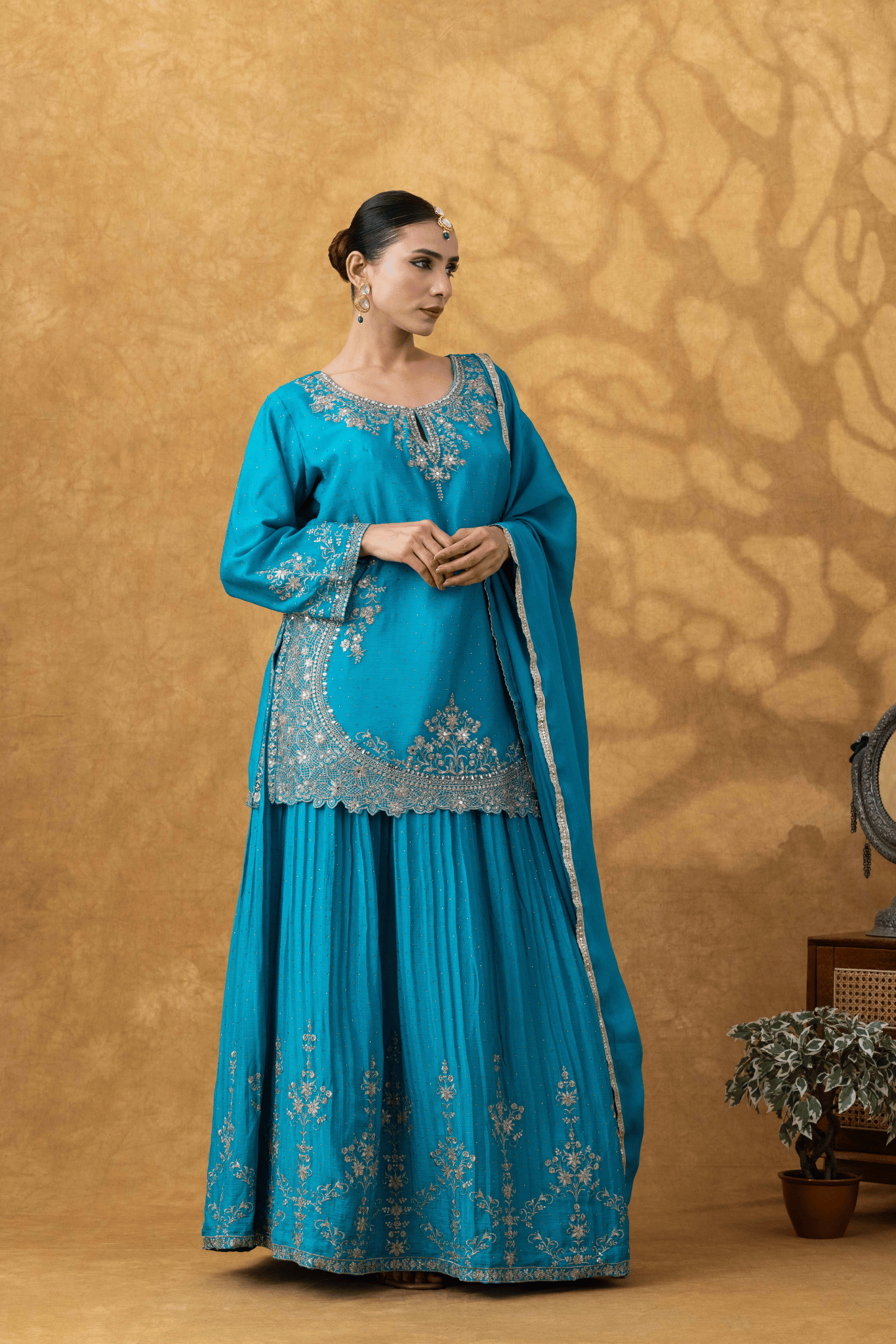 Firozi Glow Skirt Ensemble