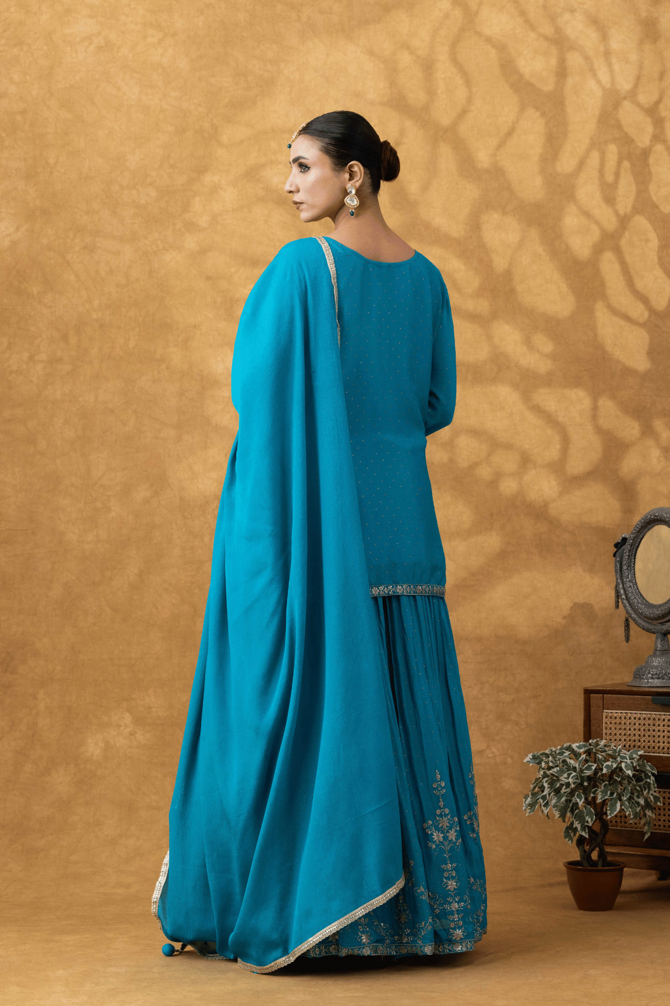 Firozi Glow Skirt Ensemble