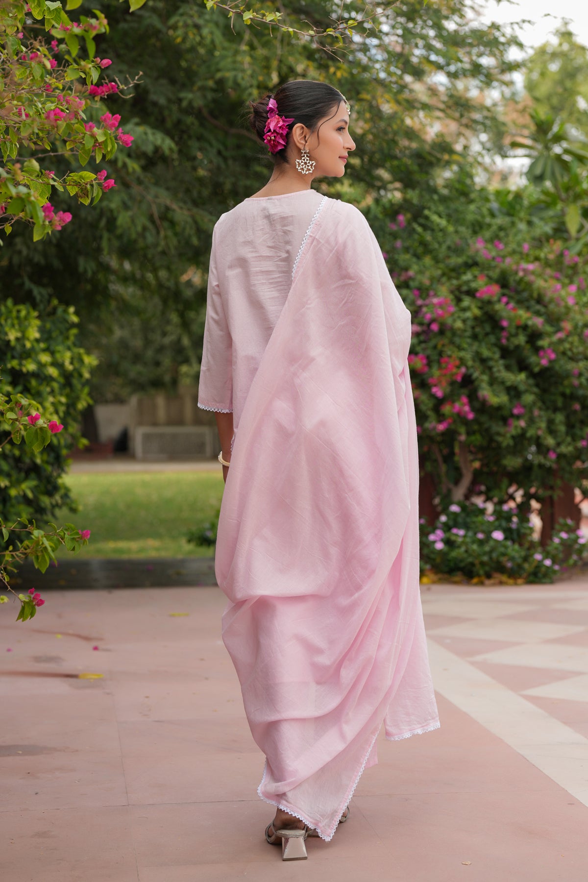 Pink Chikankari Suit Set
