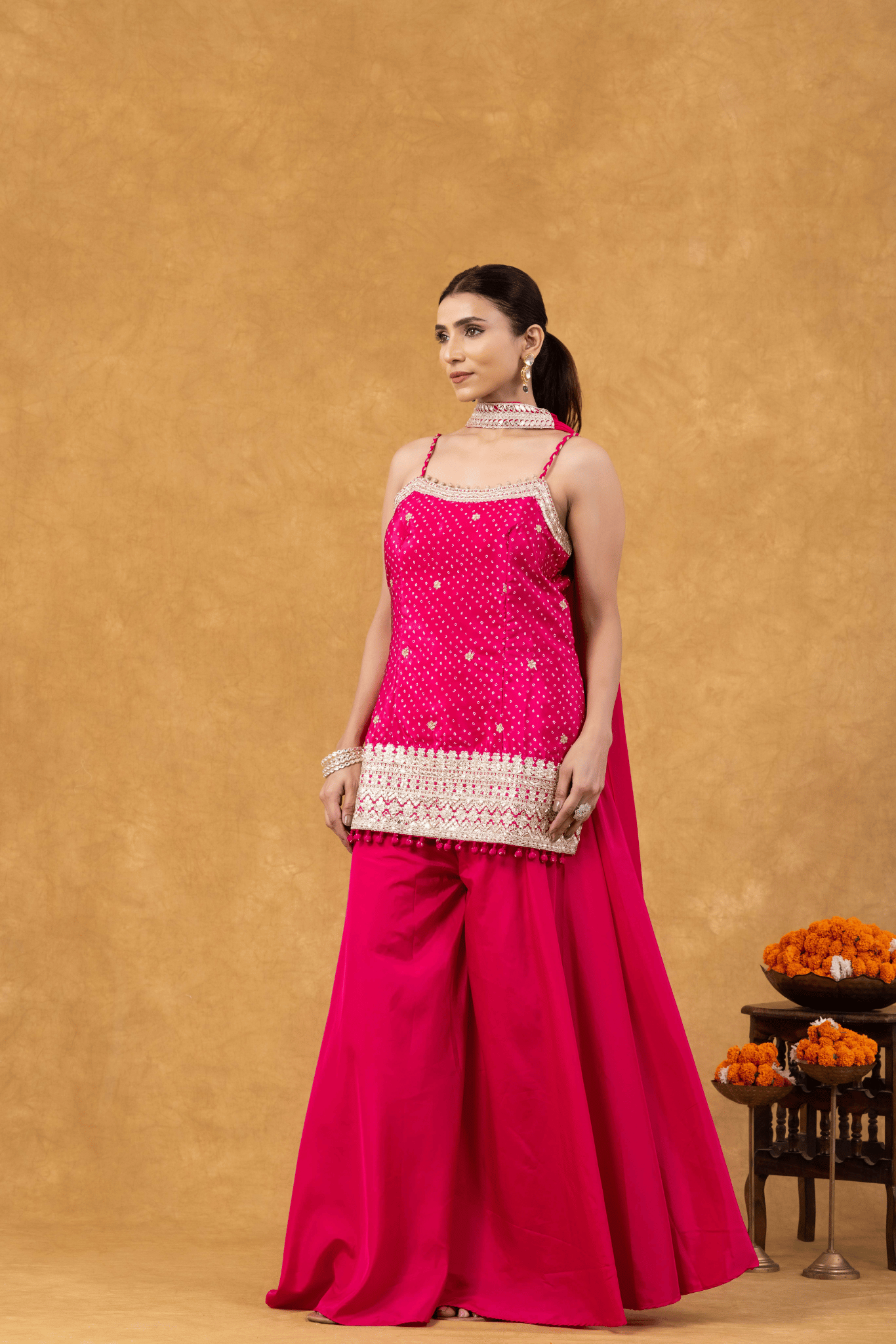 Rose Pink Radiance Sharara Set