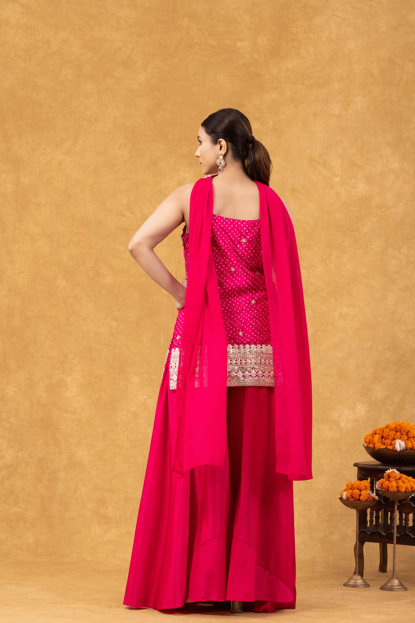 Rose Pink Radiance Sharara Set