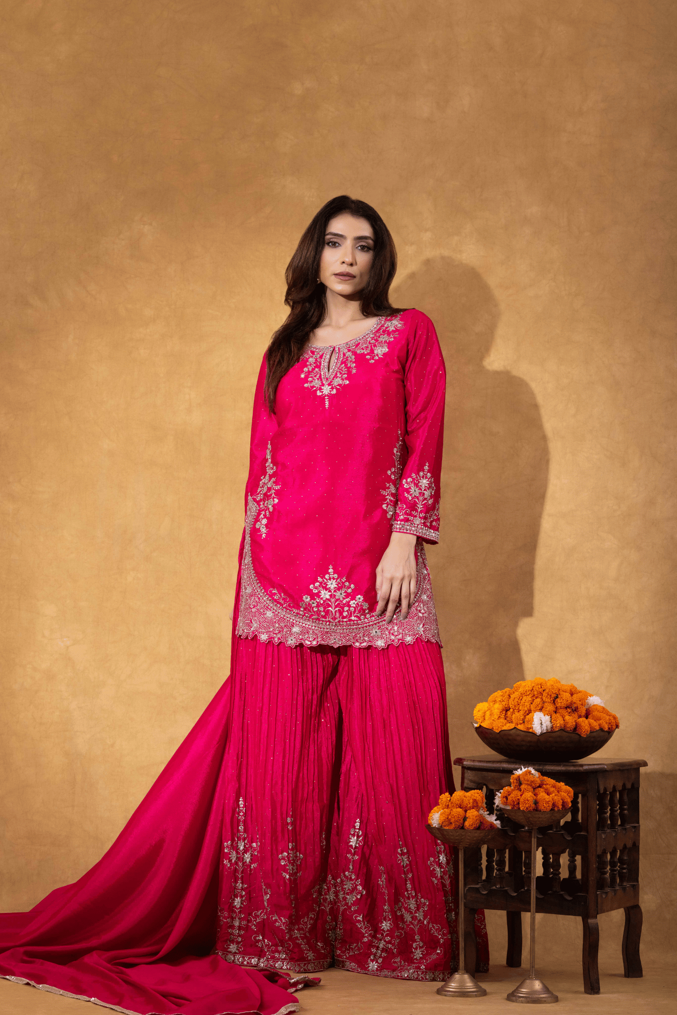 Magenta Pink Sharara Ensemble