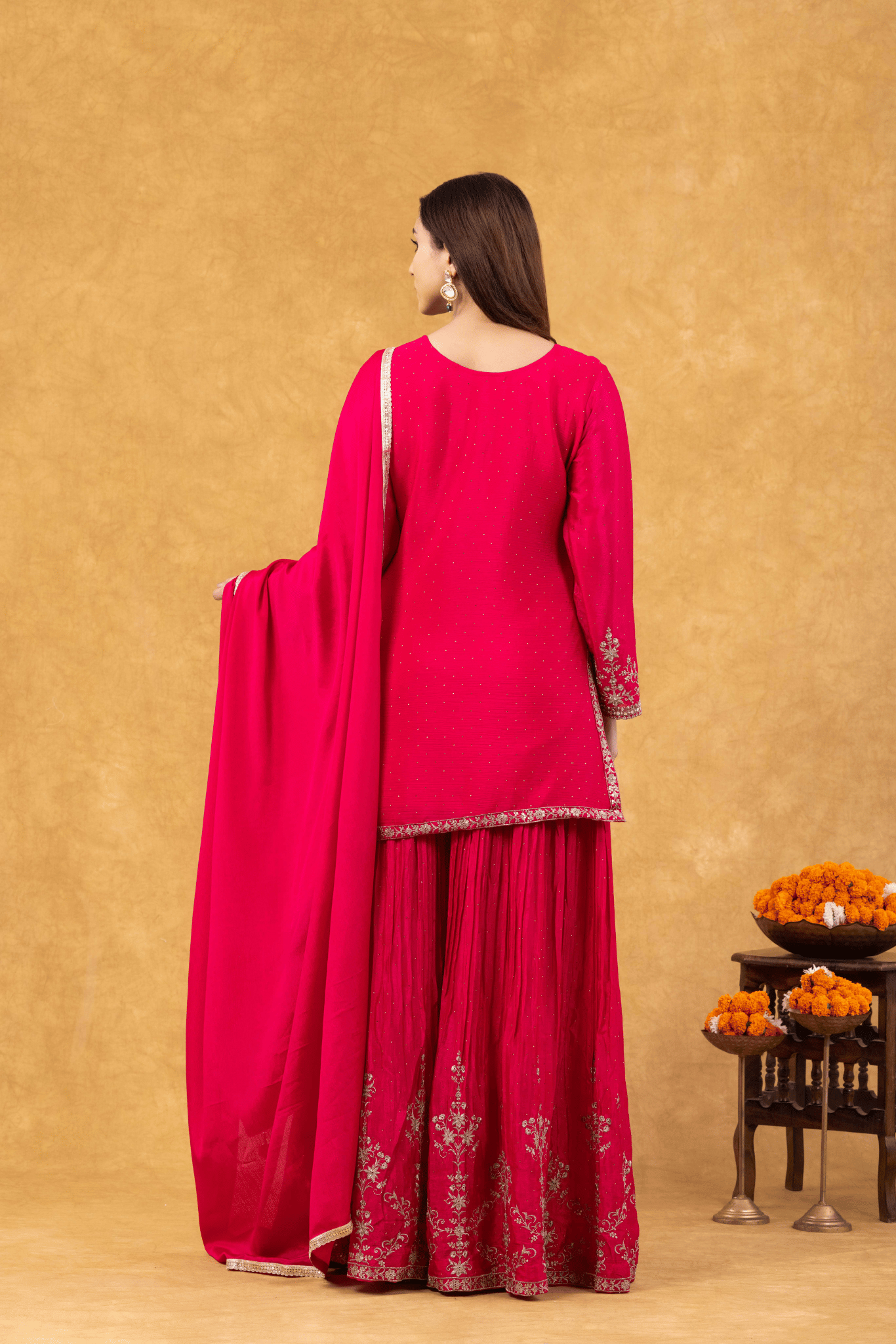 Magenta Pink Sharara Ensemble