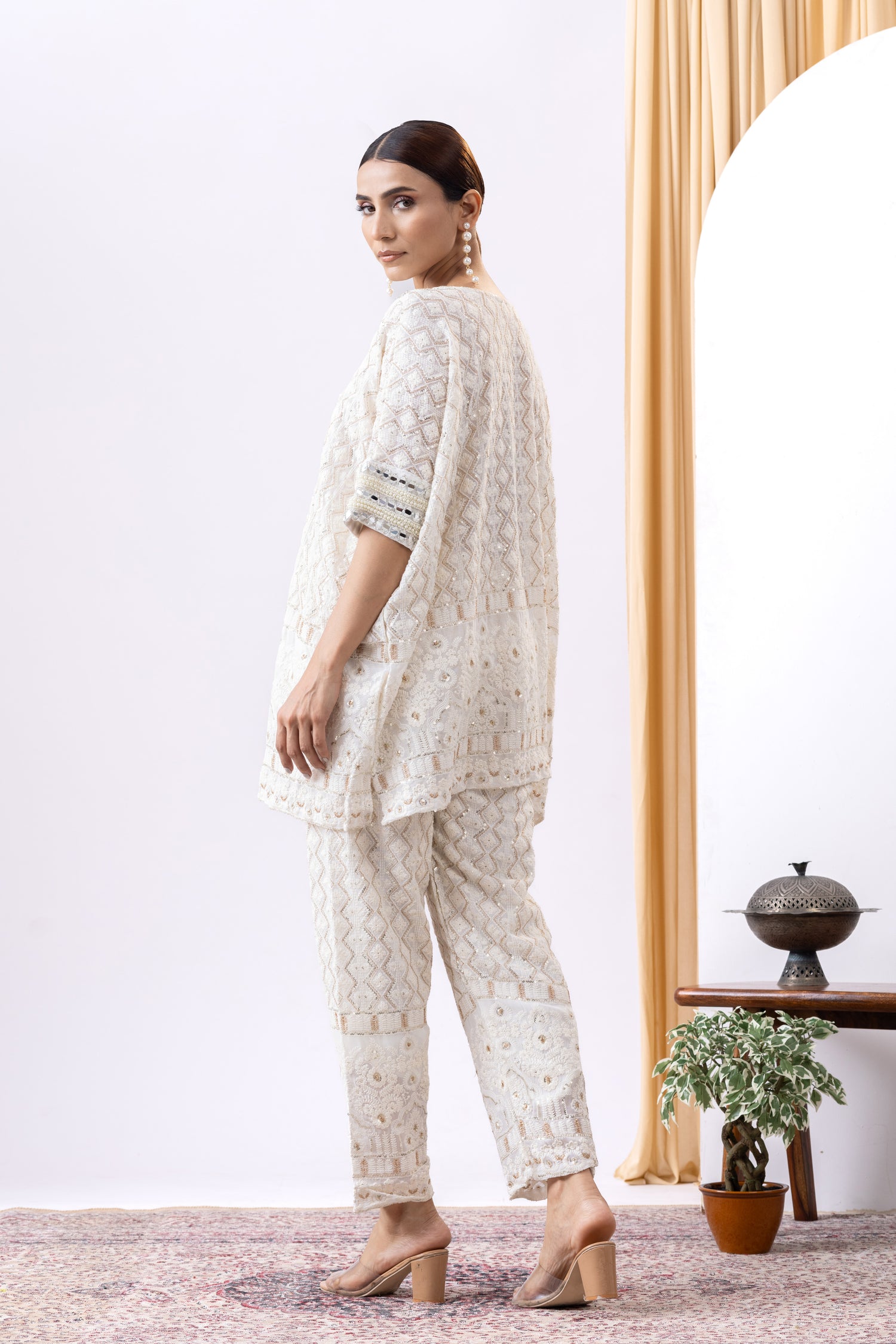 Chikankari Ivory Co-ord Set