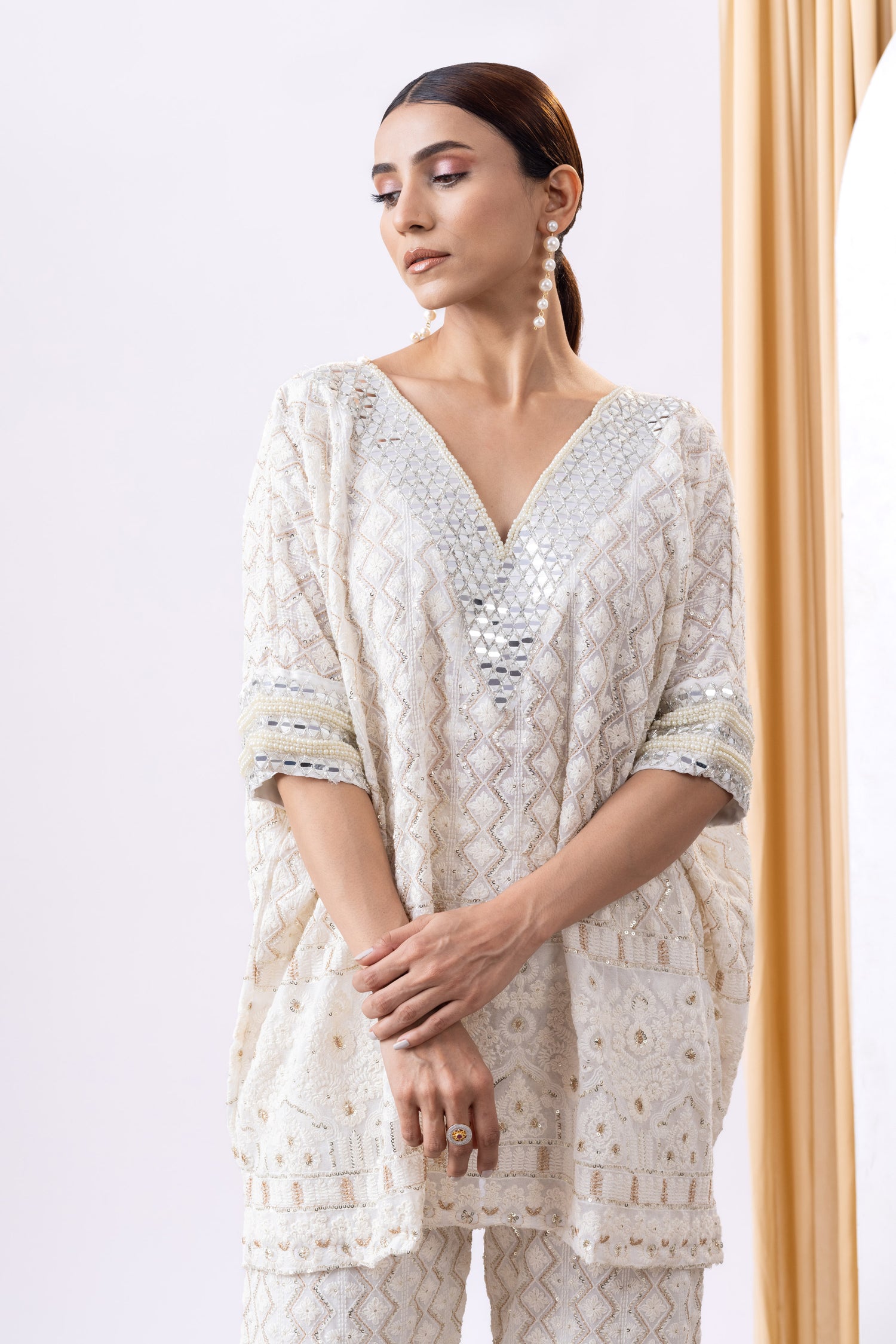 Chikankari Ivory Co-ord Set