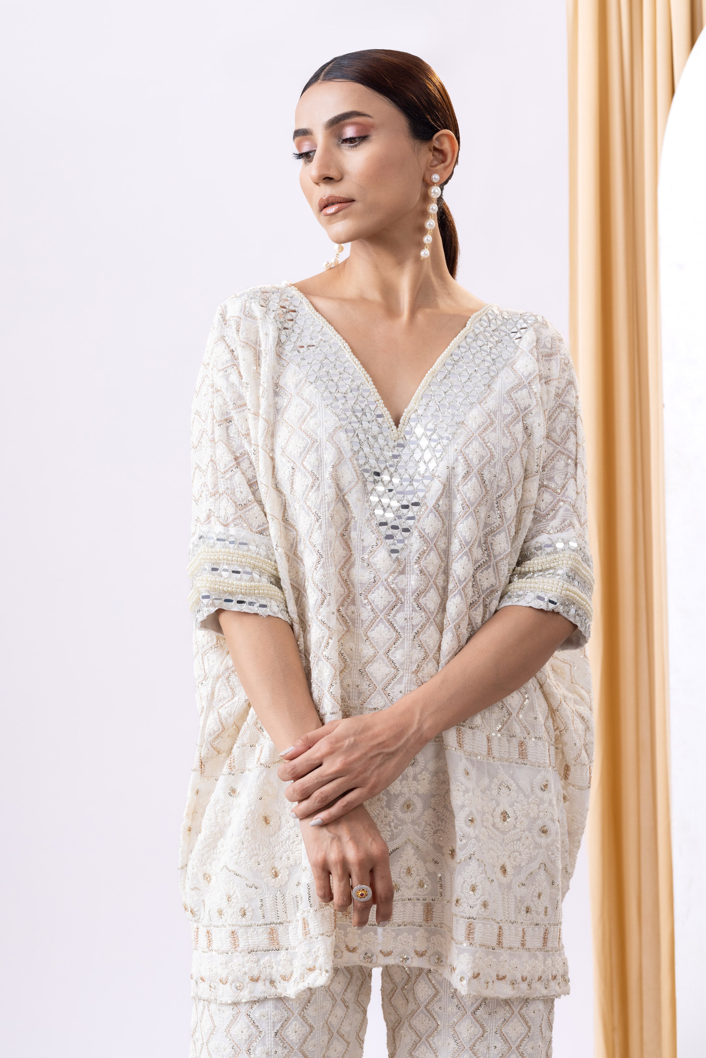 Chikankari Ivory Co-ord Set