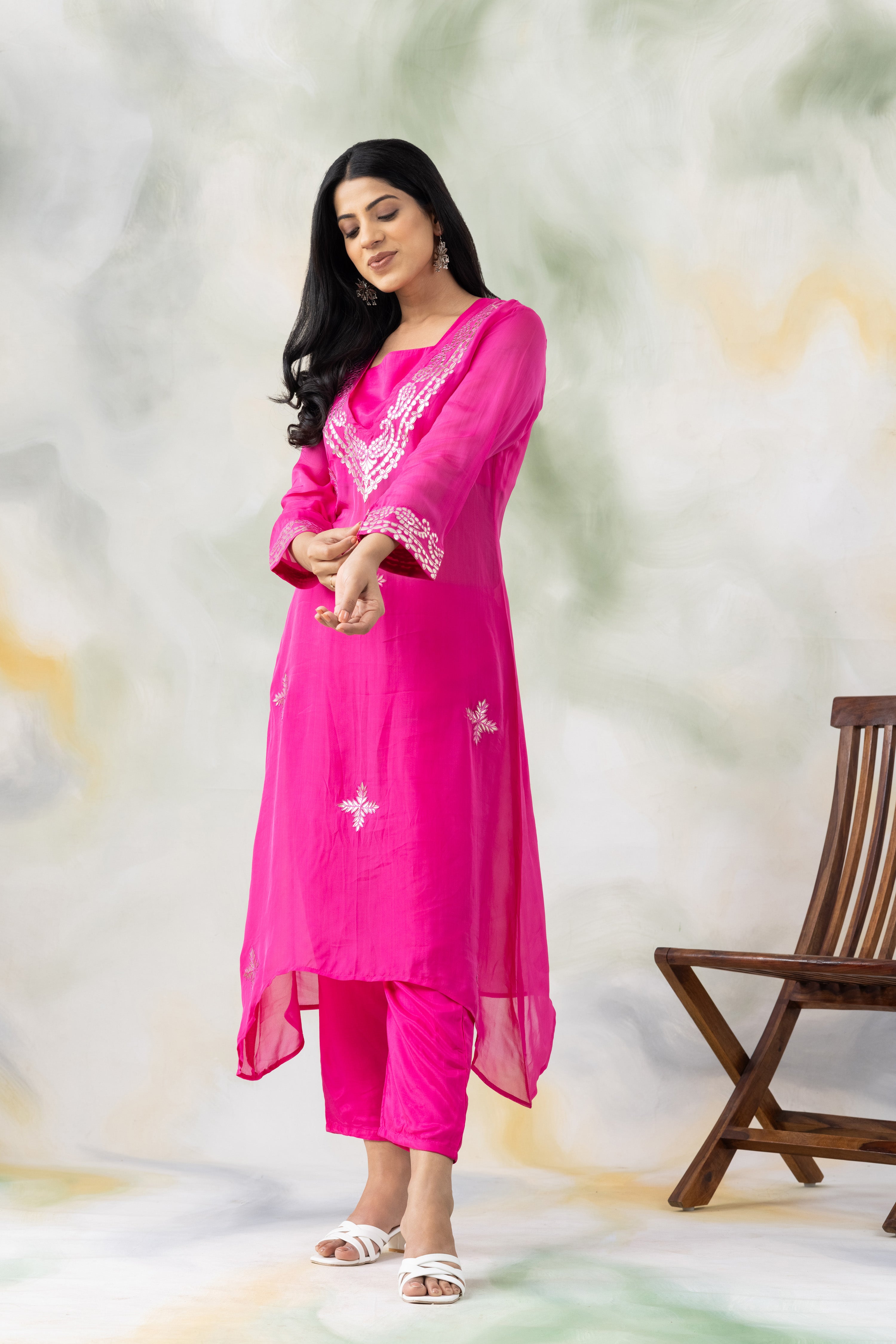 Hot Pink Organza Co-ord set