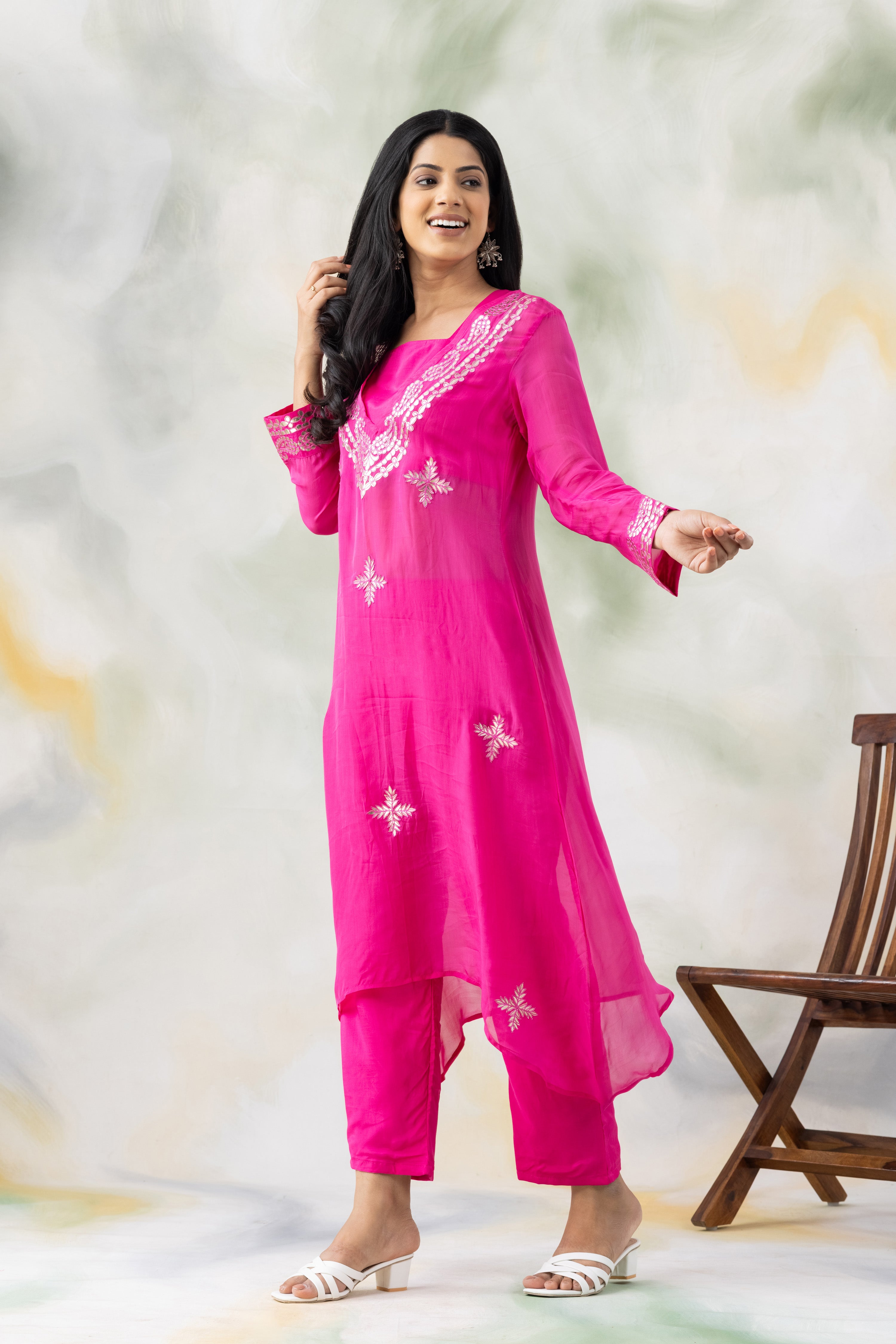 Hot Pink Organza Co-ord set