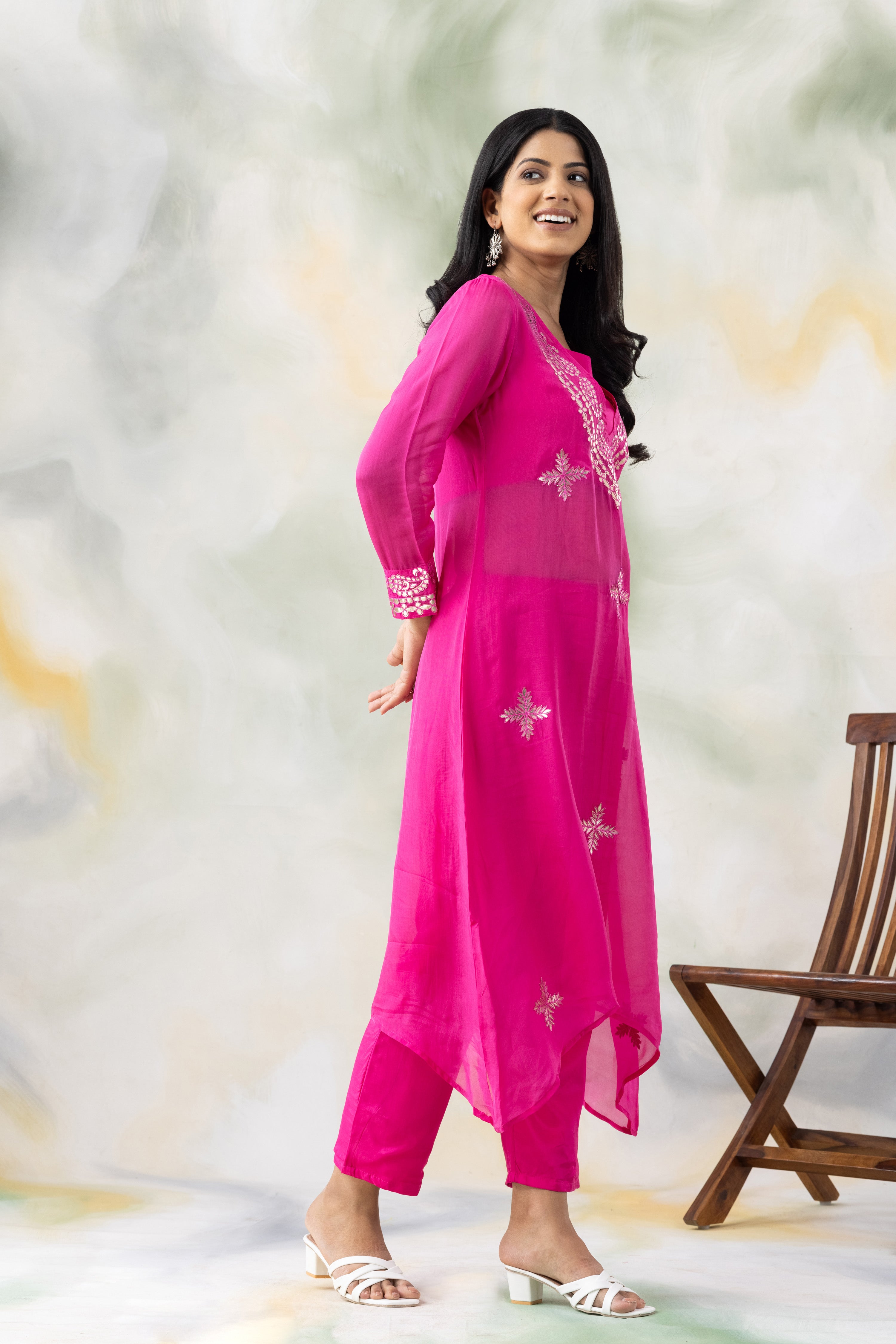 Hot Pink Organza Co-ord set