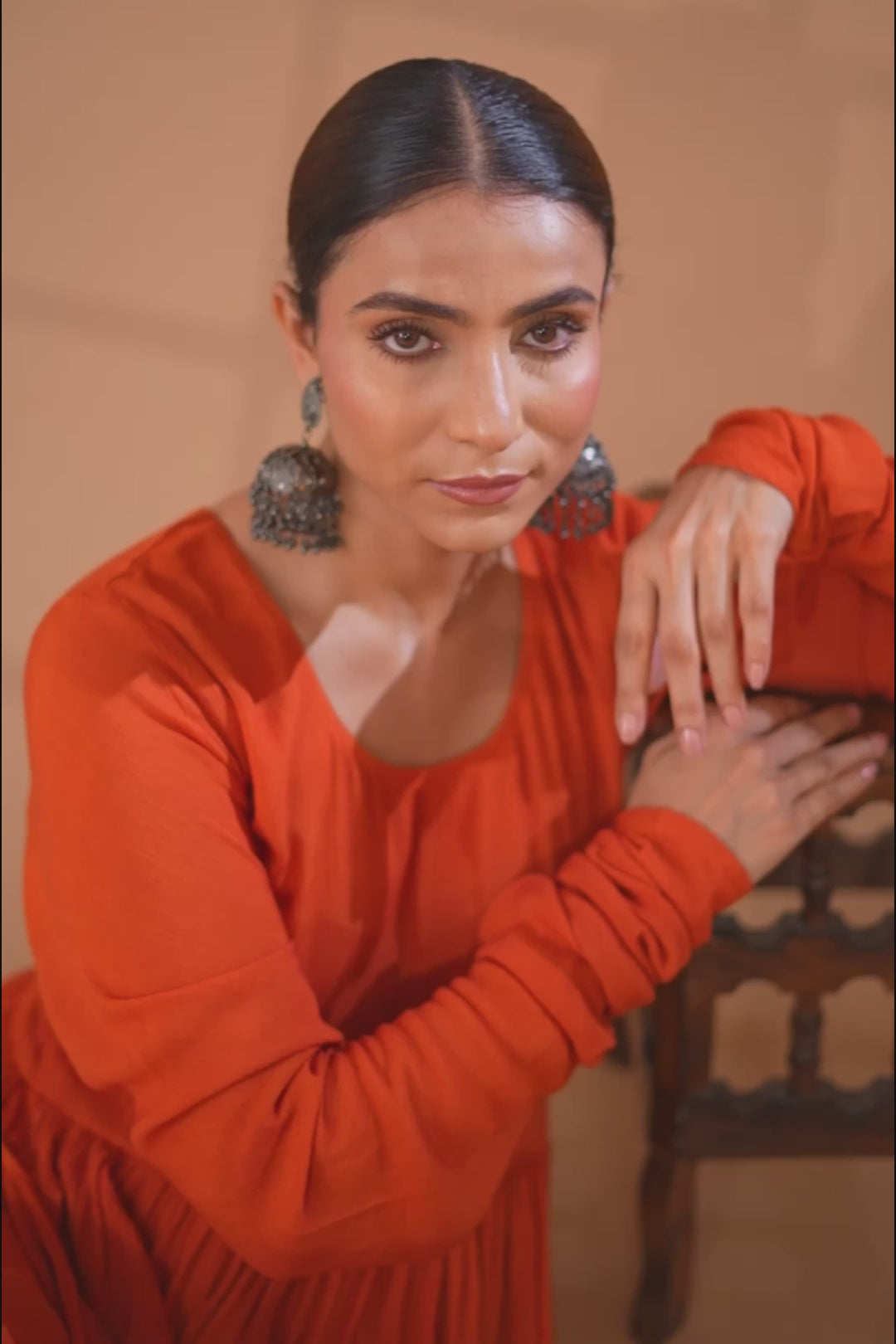 Rust Green Ombre Kurta Set