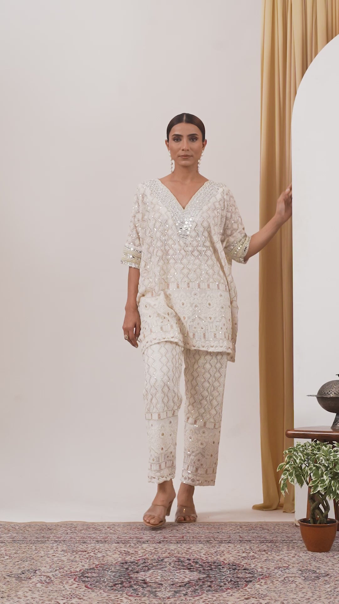 Chikankari Ivory Co-ord Set