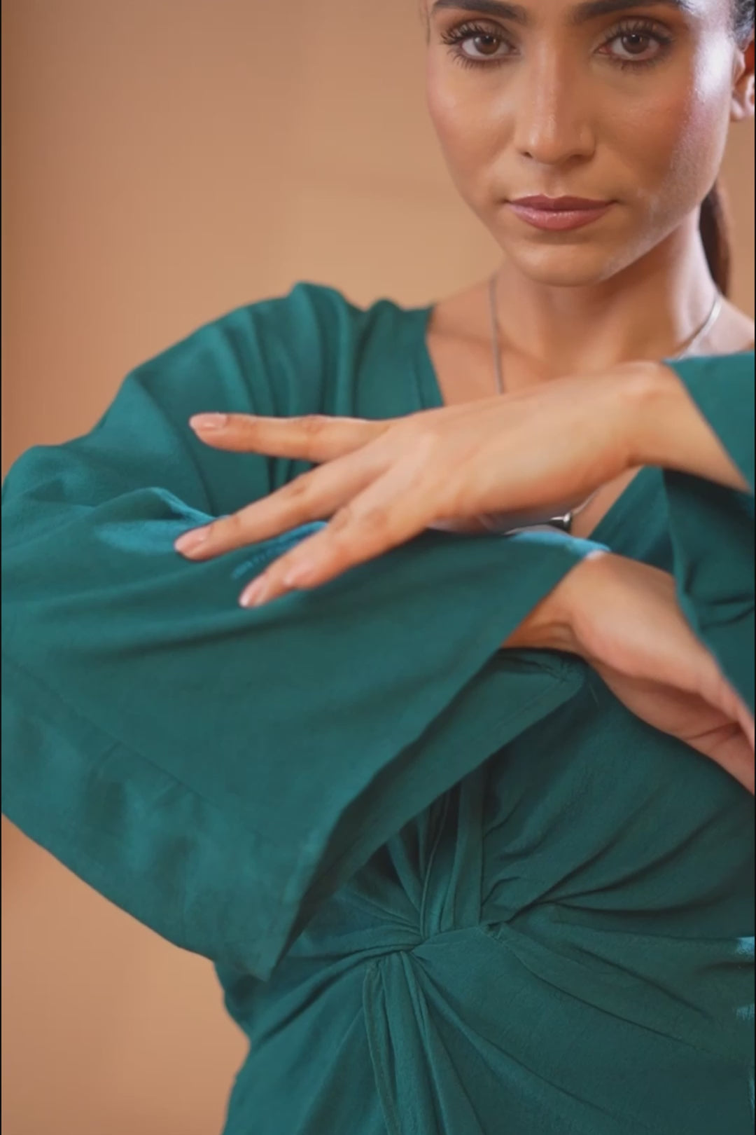Solid Green Asymmetric Muslin Coord Set