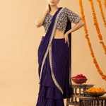 Sparkling Delight Draped Purple Saree