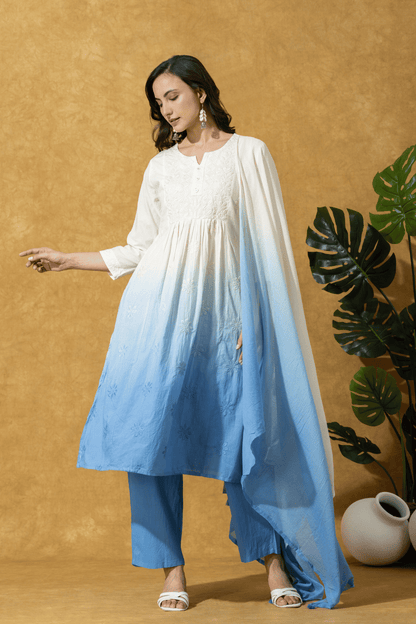 Ombre Blue Kurta Pant Set