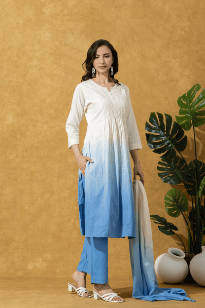 Ombre Blue Kurta Pant Set