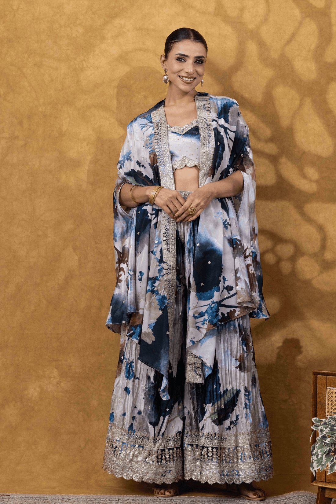 Watercolor Print Sharara Set