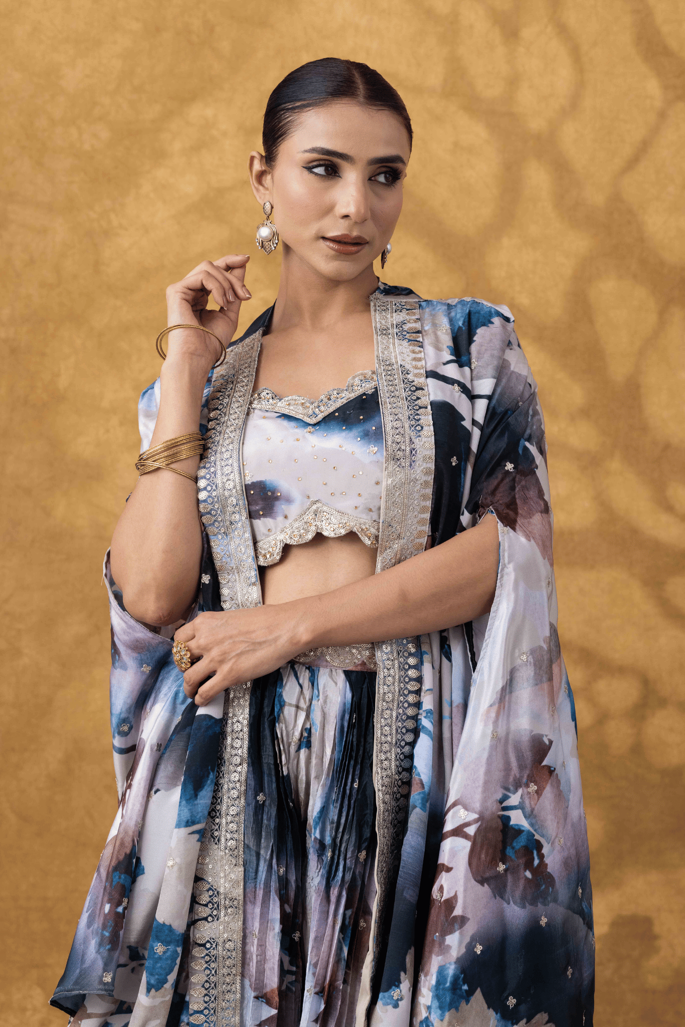 Watercolor Print Sharara Set