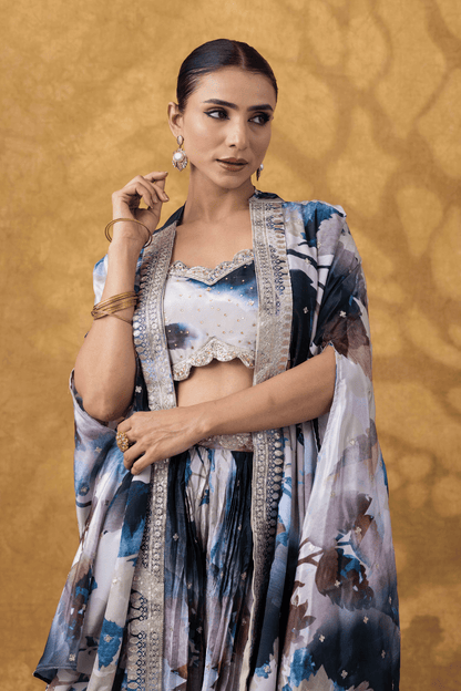 Watercolor Print Sharara Set