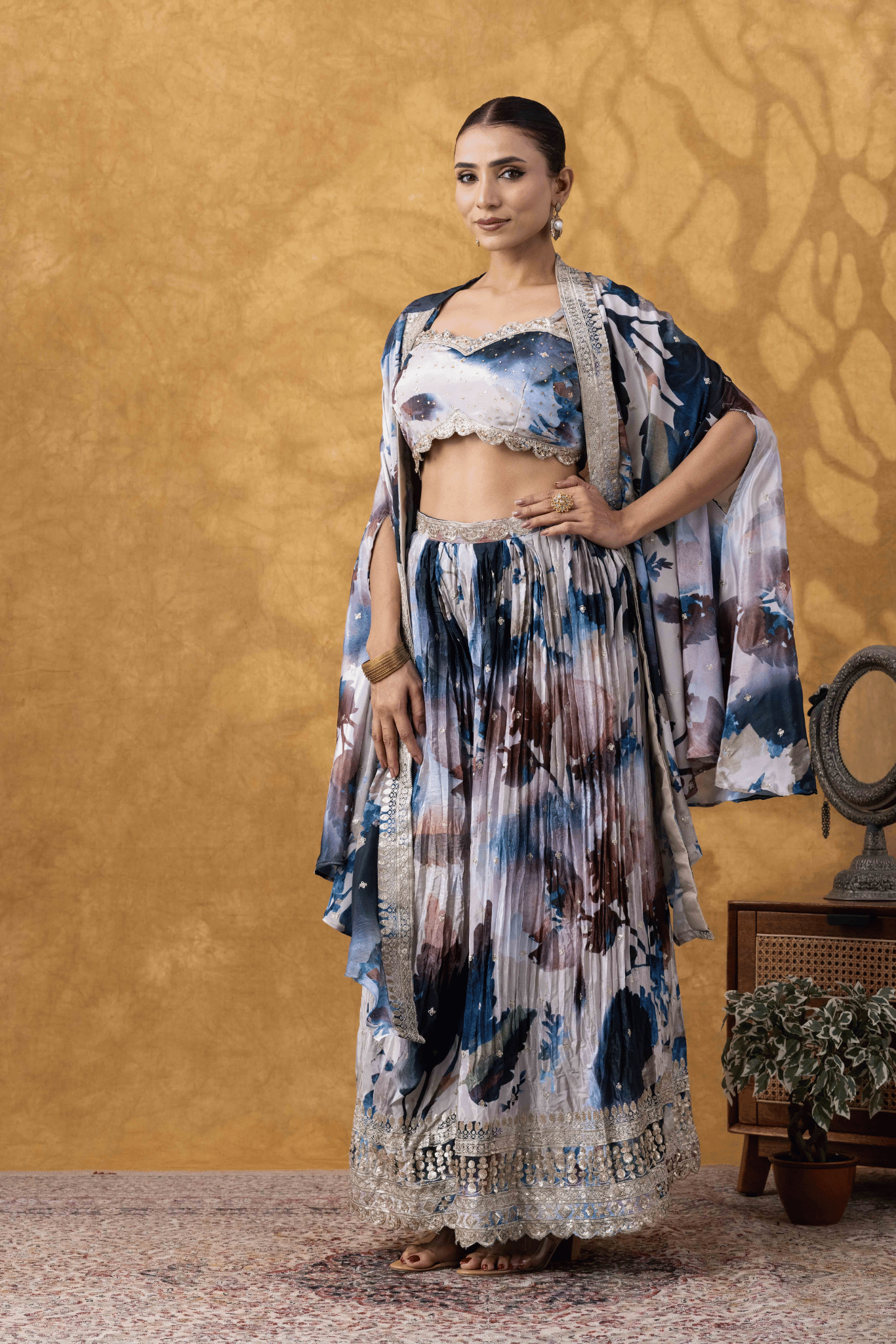 Watercolor Print Sharara Set