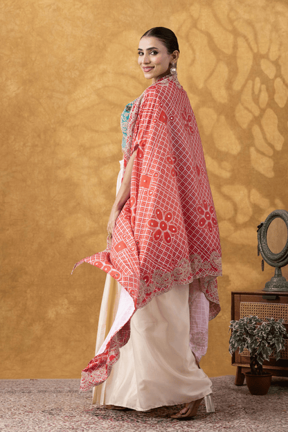 Aqua &amp; Coral Cape Skirt Set