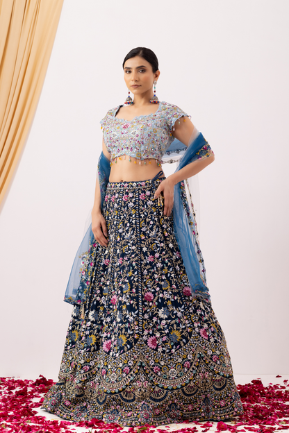 Blue Party wear lehenga set