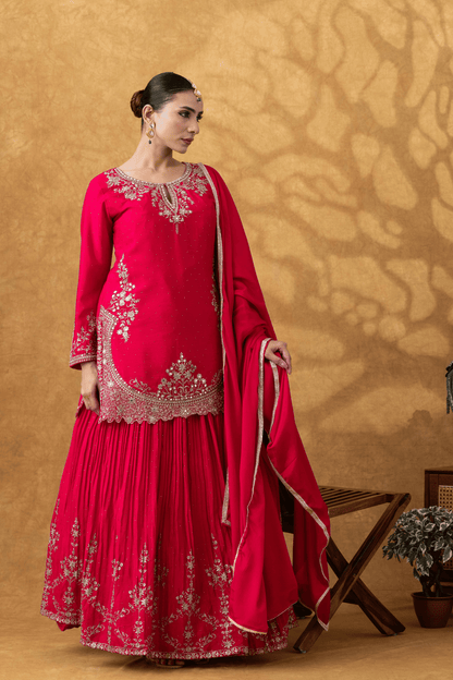 Magenta Pink Skirt Ensemble