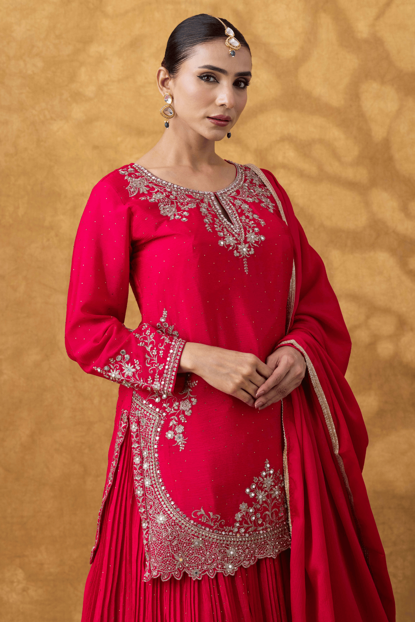 Magenta Pink Skirt Ensemble