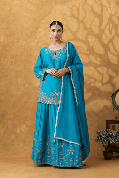 Firozi Glow Skirt Ensemble