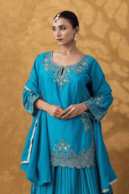 Firozi Glow Skirt Ensemble