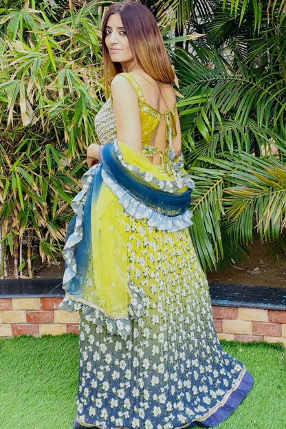 Lime green Lehenga Choli Set