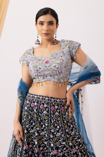 Blue Party wear lehenga set