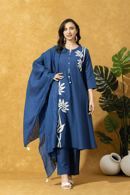 Indigo Blue Contemporary Kurta Set