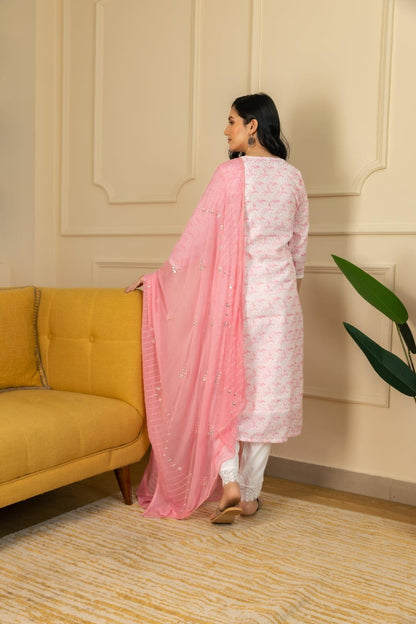 Pink Tie And Dye Kurta Set