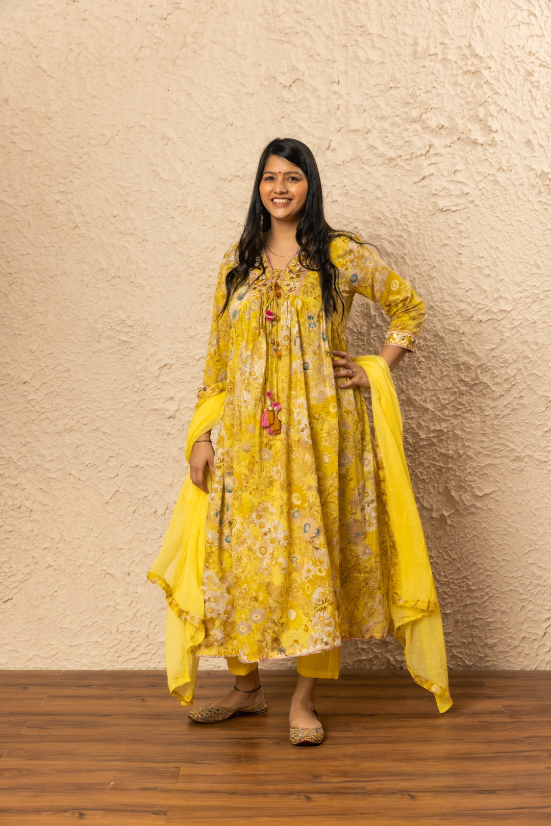 Mulmul Yellow Anarkali