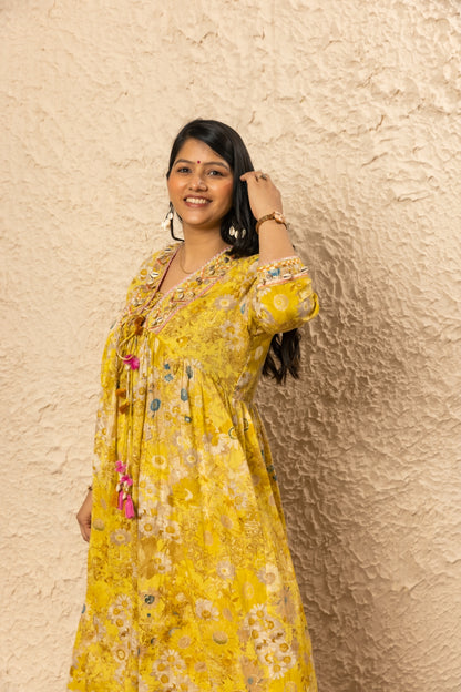 Mulmul Yellow Anarkali