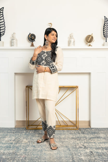 Pure Jacquard Cotton Co-Ord Set.