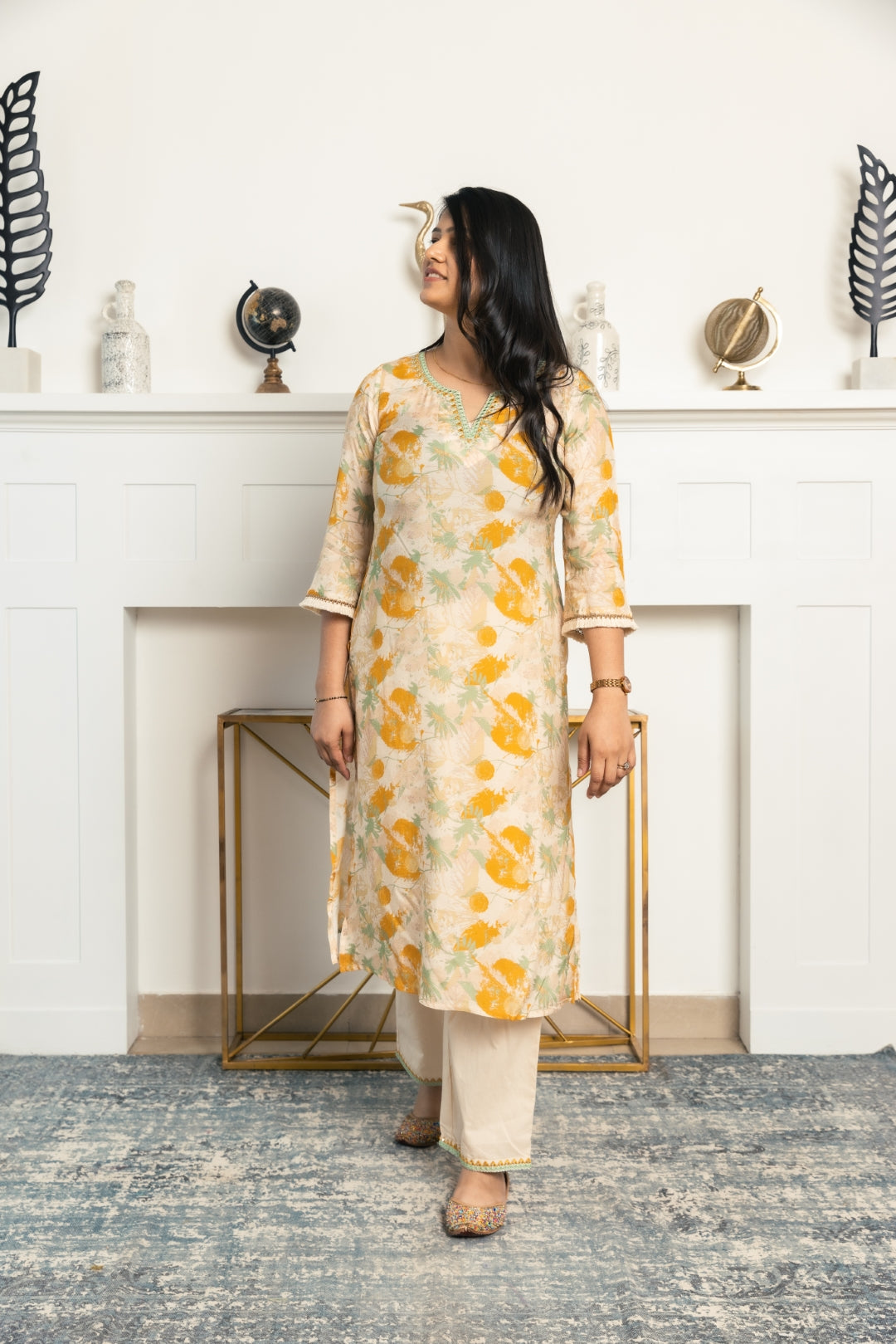 Printed Straight Kurta With Pants