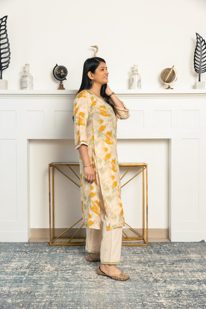 Printed Straight Kurta With Pants