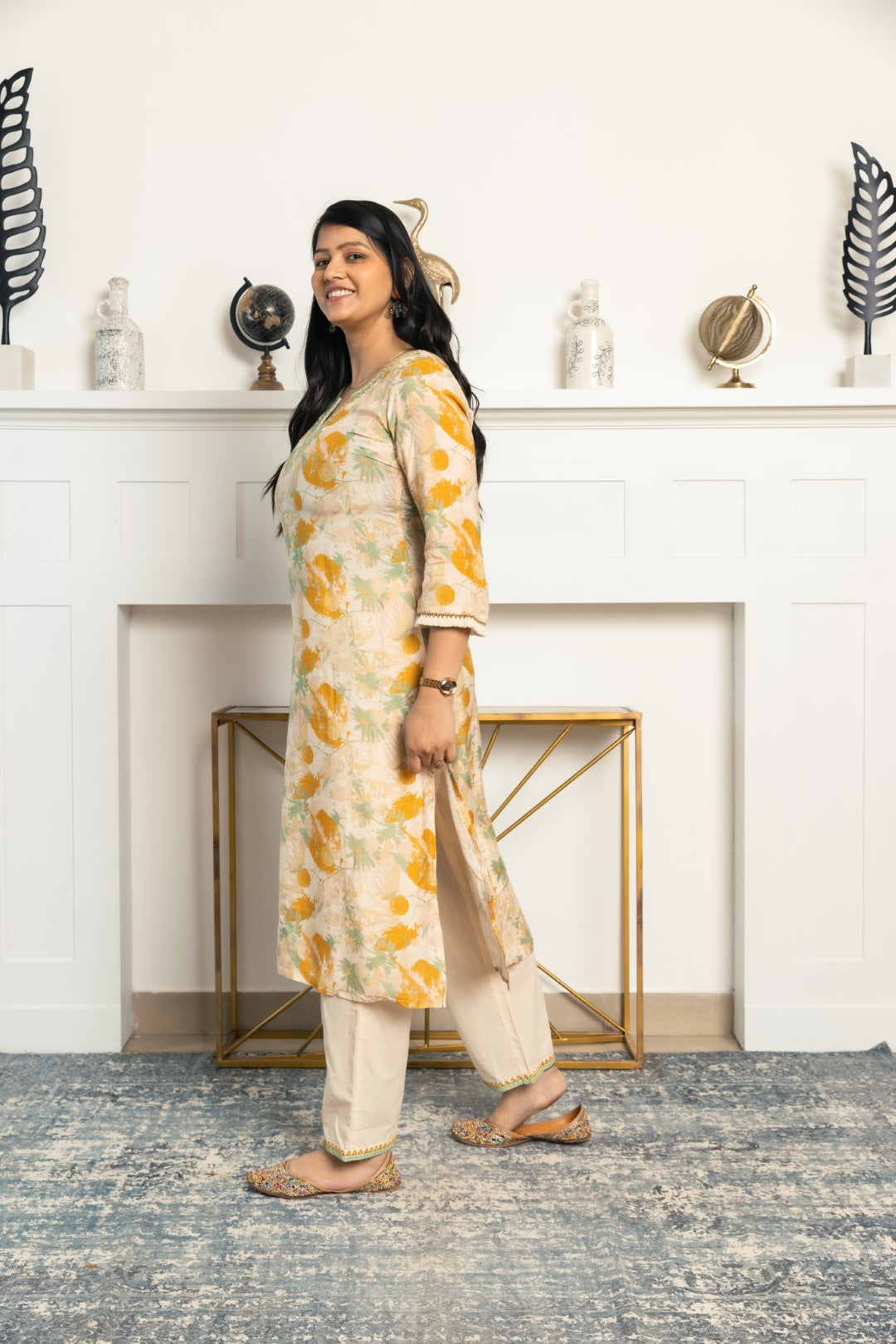 Printed Straight Kurta With Pants