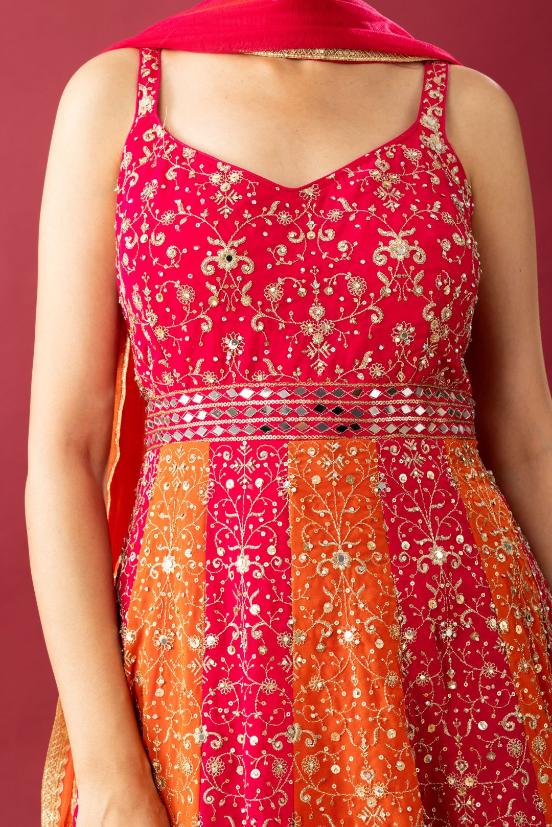 Pink Orange Peplum Sharara Set Uniqstree Pink Orange Peplum Sharara Set Uniqstree