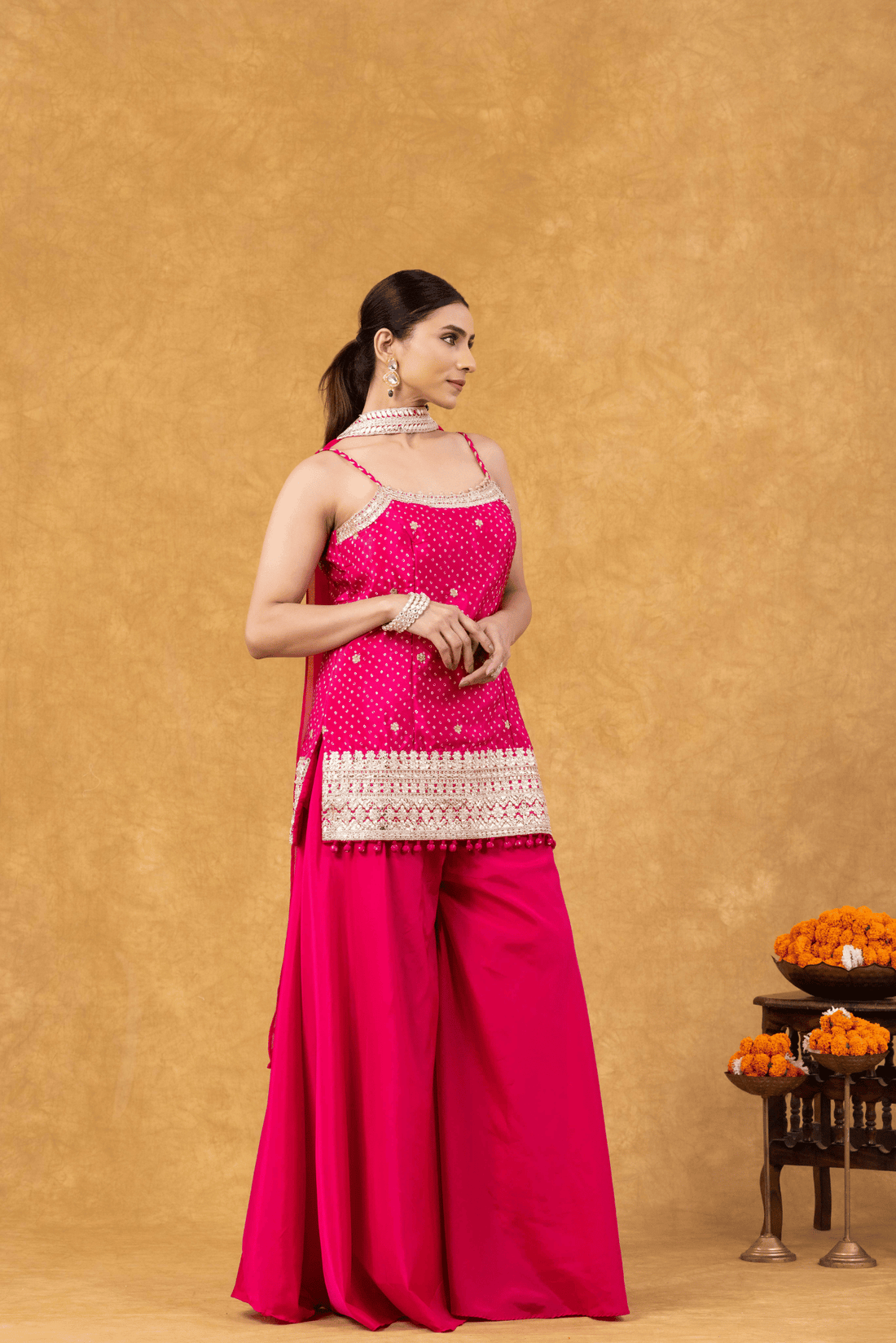 Rose Pink Radiance Sharara Set