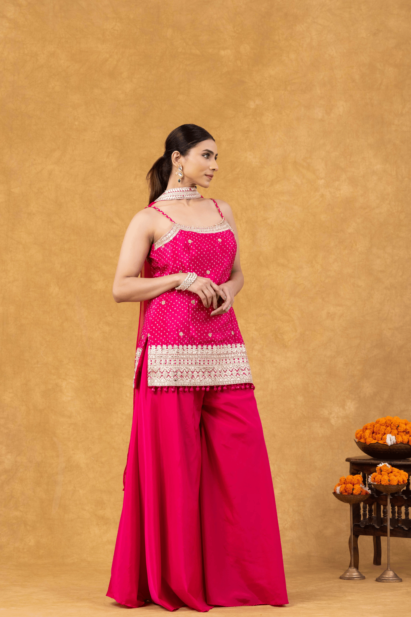Rose Pink Radiance Sharara Set