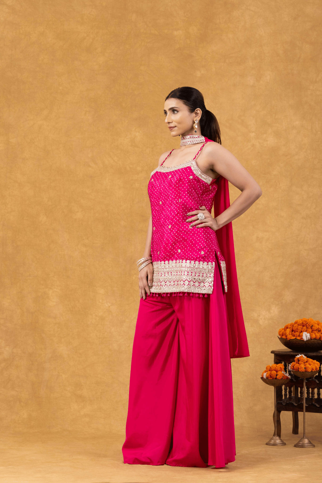 Rose Pink Radiance Sharara Set
