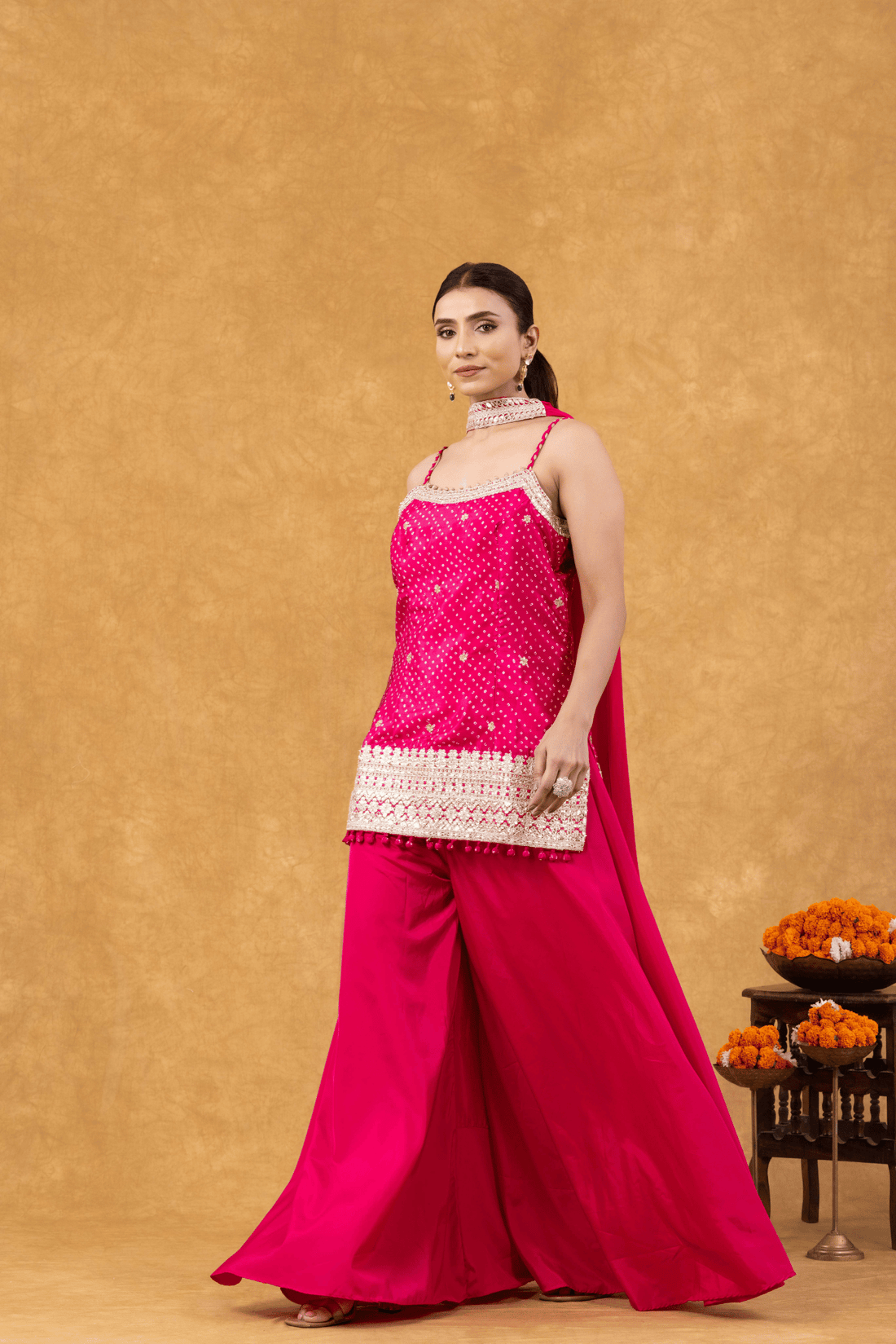 Rose Pink Radiance Sharara Set