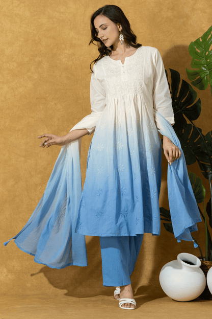 Ombre Blue Kurta Pant Set